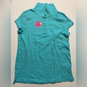 Children’s Place polo shirt teal New LG 10/12